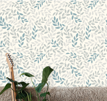 papel parede abstracto Ombre azul em folhas pequenas - TenStickers