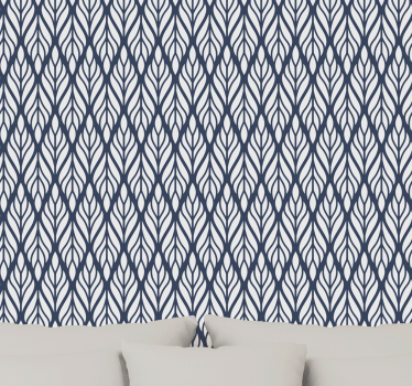 papel parede abstracto Ornamento azul cinza glamour - TenStickers