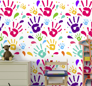 papel parede artistíco Mãos coloridas - TenStickers