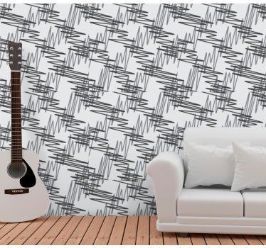 papel parede artistíco Rabiscos em preto e branco - TenStickers