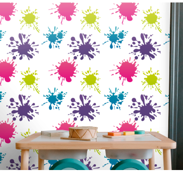 papel parede artistíco Respingo multicolor - TenStickers