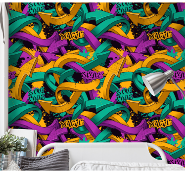 Papel de parede juvenil Setas de graffiti realista - TenStickers