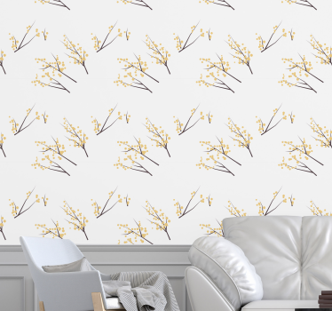 papel parede árvores Ramos de flor de cerejeira - TenStickers