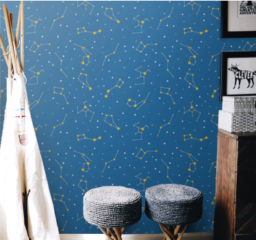 Papel parede estrelas Constelações no gráfico do céu - TenStickers