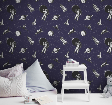 papel parede estrelas Espaço papel de parede astronautas e estrel - TenStickers