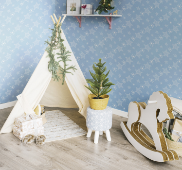 papel parede estrelas Estrelas brancas e azuis - TenStickers