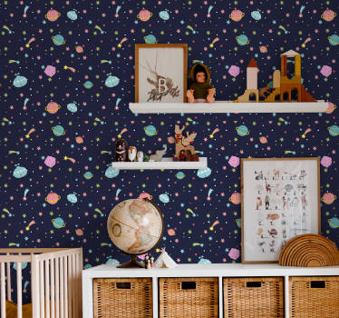 Papel parede infantil estrelas cadentes - TenStickers
