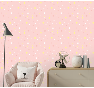 papel parede estrelas Estrelas de fundo rosa - TenStickers
