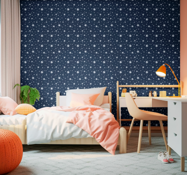 papel parede estrelas Estrelas em azul marinho - TenStickers