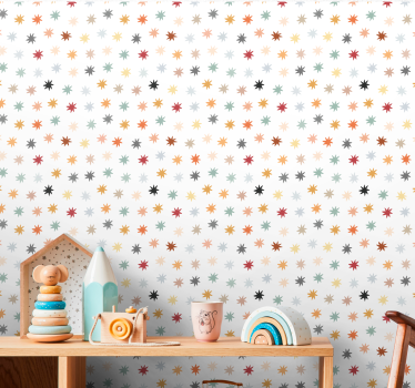 Papel parede estrelas Estrelas laranja e vermelhas - TenStickers