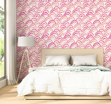 Papel de parede formas geométricas Escamas Rosa - TenStickers