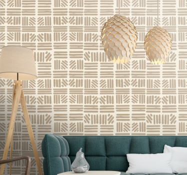 papel parede horizontal riscas horizontais feitas à mão - TenStickers