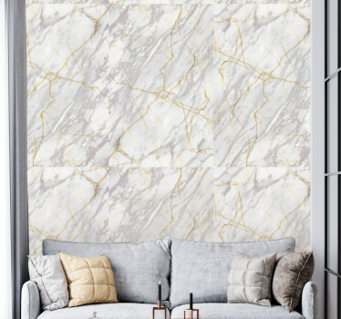 papel parede mármore Ouro cinza realista - TenStickers