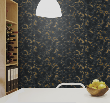 Papel de parede sala de jantar mármore escuro - TenStickers