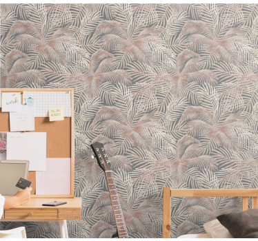 Papel parede moderno Contorno de folhas de palmeira - TenStickers