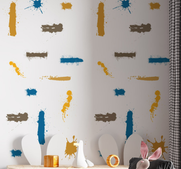 papel parede moderno Gotas de tinta coloridas - TenStickers