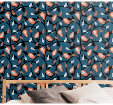 papel parede moderno Mamão e plantas - TenStickers