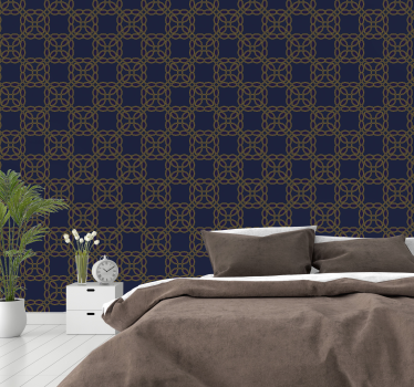 papel parede moderno Padrão de luxo azul - TenStickers