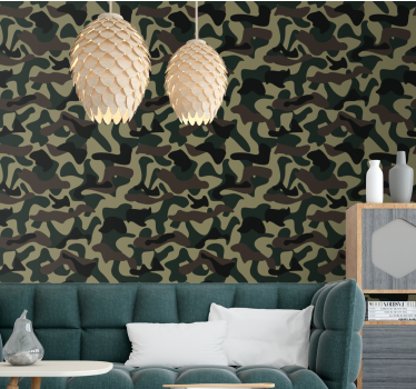 Papel parede moderno Padrão militar - TenStickers