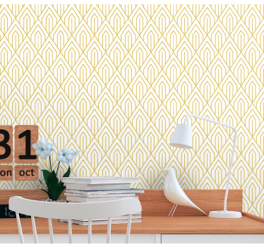 papel parede moderno Padrão moderno em forma de diamante amarelo - TenStickers