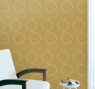Papel parede moderno Padrões de hexágono de ouro - TenStickers