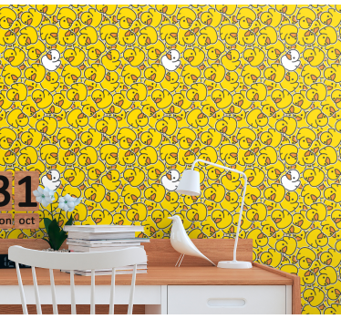 papel parede moderno Pato branco fofo diferente - TenStickers