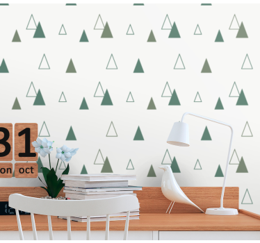 Papel parede moderno Triângulos cores da natureza - TenStickers
