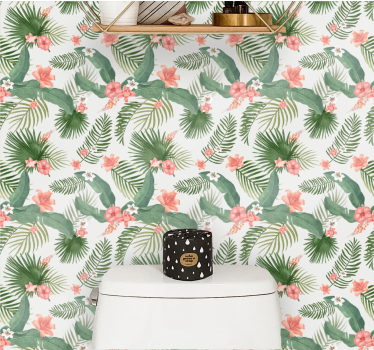 Papel parede natureza Padrão de plantas hollywood-regency - TenStickers