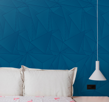 Papel parede natureza Padrão geométrico azul simples - TenStickers