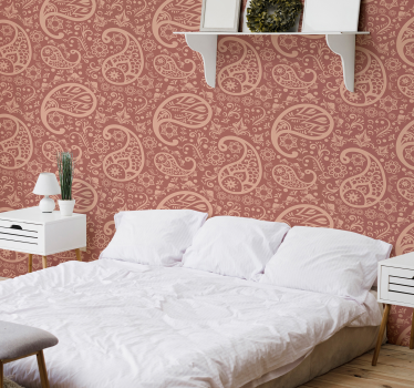 papel parede ornamental Paisley pattern - TenStickers