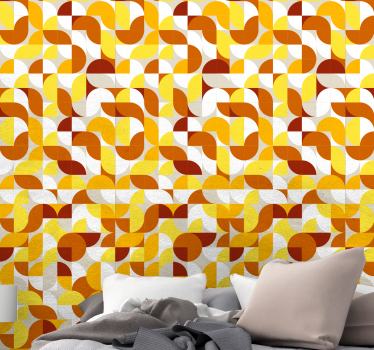 papel parede outros vintage Estilo vintage laranja e amarelo - TenStickers