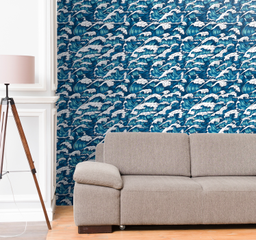papel parede paisagem Ondas selvagens - TenStickers