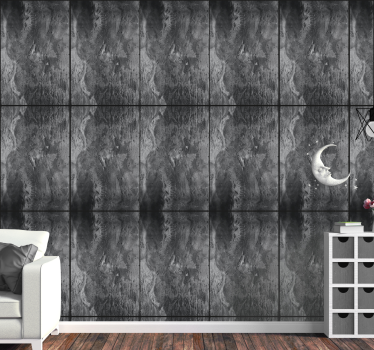 papel parede pedra Efeito quebrado de marmol branco e preto - TenStickers