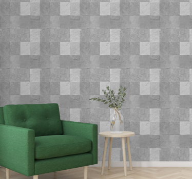 papel parede pedra Pedra padrão em tons de cinza - TenStickers