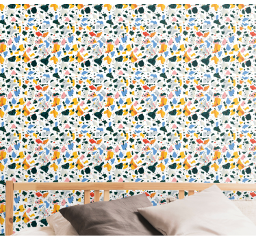 papel parede pedra Terrazo colorido - TenStickers