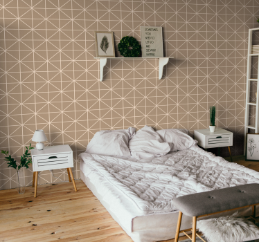papel parede quadrados Azulejo estampado bege - TenStickers