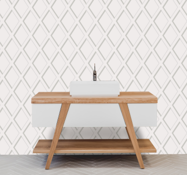 papel parede quadrados Padrão de hamptons de losango 3d - TenStickers