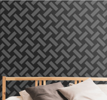 papel parede quadrados Padrão quadrado preto geométrico - TenStickers