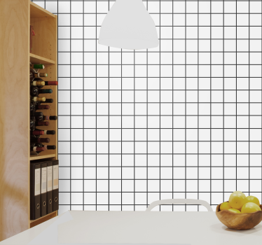 papel parede quadrados Tabuleiro de xadrez irregular - TenStickers