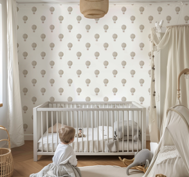 papel de parede quarto de bebé balões cinza - TenStickers