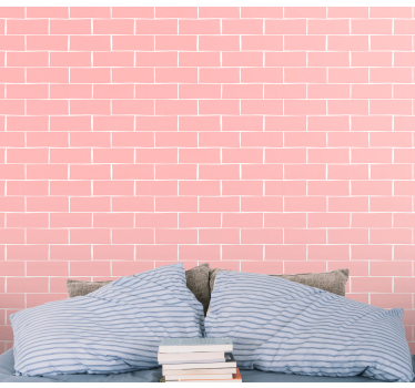 papel parede tijolo Tijolo rosa - TenStickers