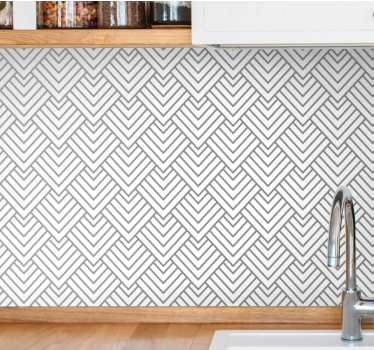 papel parede triângulos Padrão geométrico de triângulo branco - TenStickers