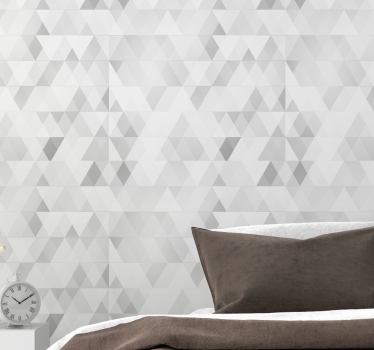 Papel de parede para quarto triângulos cinza - TenStickers