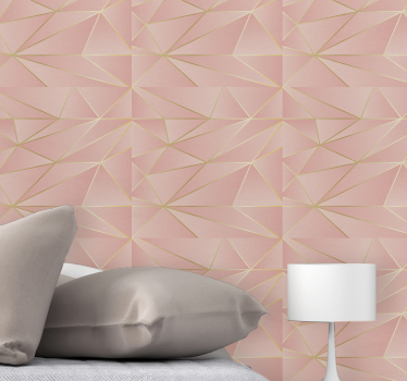 papel parede triângulos Triângulos geométricos rosa - TenStickers