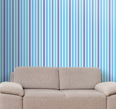 papel parede vertical Listrado azul e verde - TenStickers