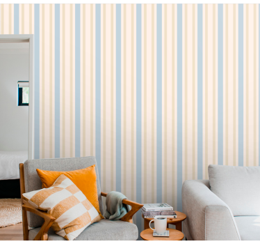 papel parede vertical Tons de bege e azul - TenStickers